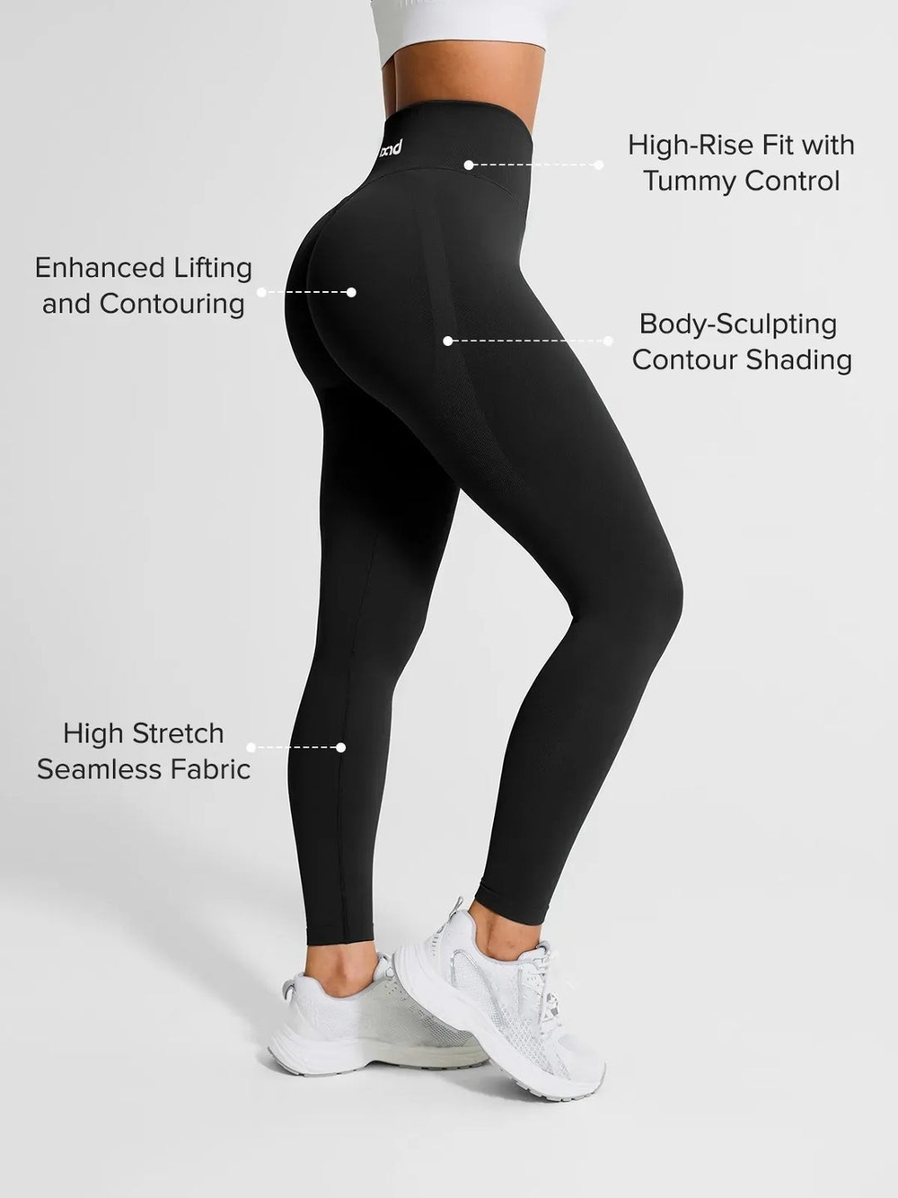  B R X L™ Seamless High Waisted Butt-Lifting Leggings/Black/XL